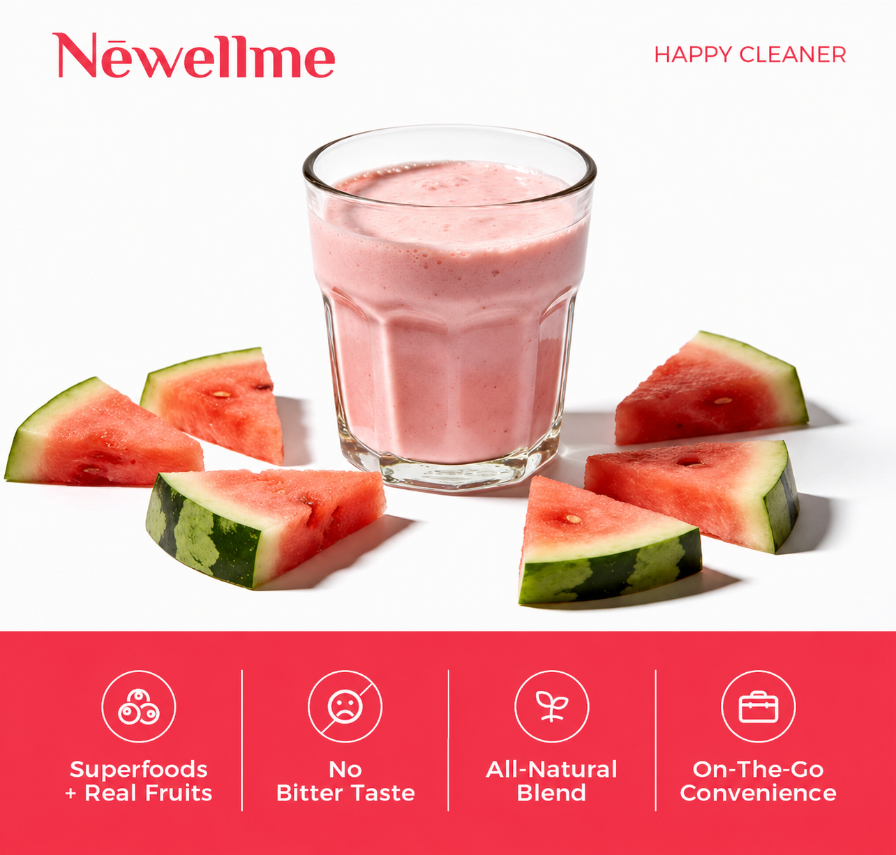 Happy cleaner Bebida Probiótica en Sobres para Digestión Ligera – Sandía y Frutos Rojos